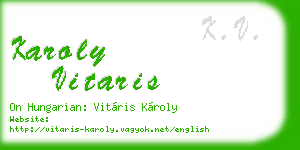 karoly vitaris business card