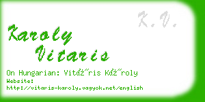 karoly vitaris business card